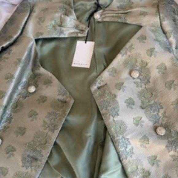 NWT Markarian Salvo Green Brocade Suit - Picture 4 of 6